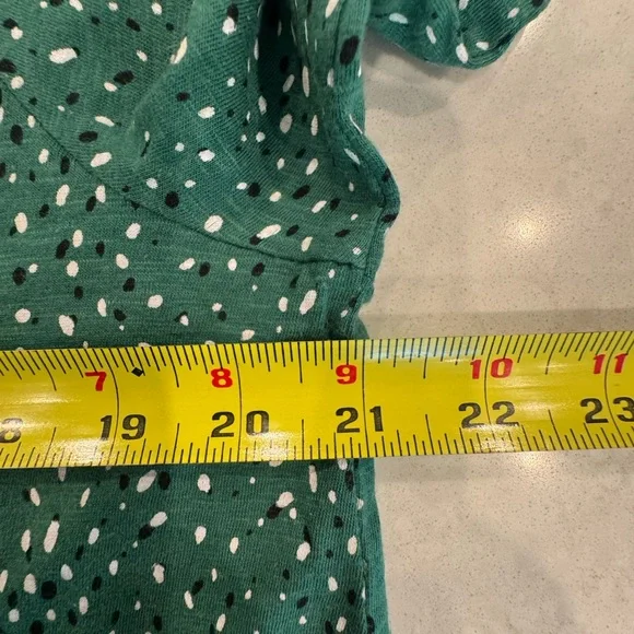 J. Jill Green Long Sleeve Smocked Top with Buttoned Collar - Picture 7 of 8